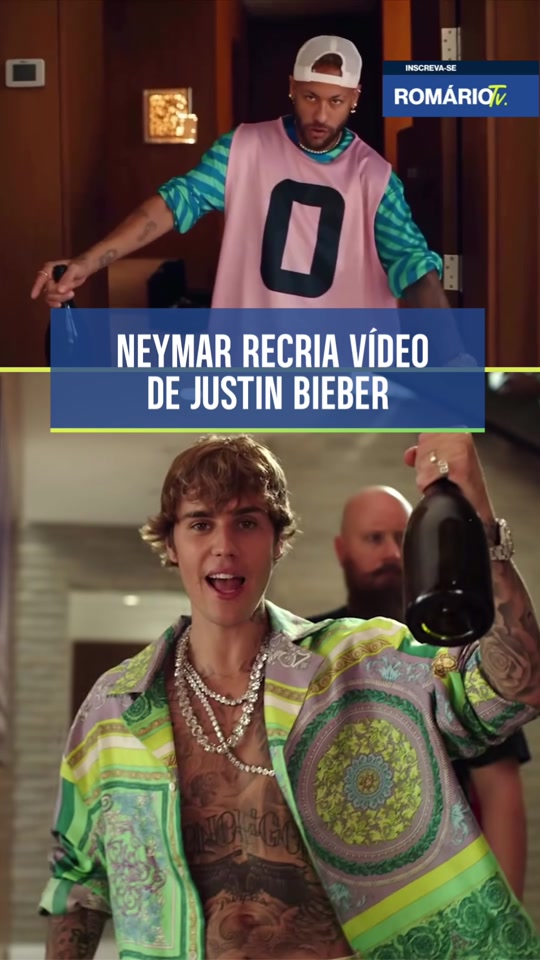 NEYMAR 🤝🏻 JUSTIN BIEBER Se liga no vídeo, feito por IA, que o Ney publicou nas redes! 😂